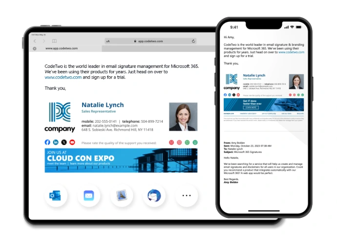 All email apps and devices supported
