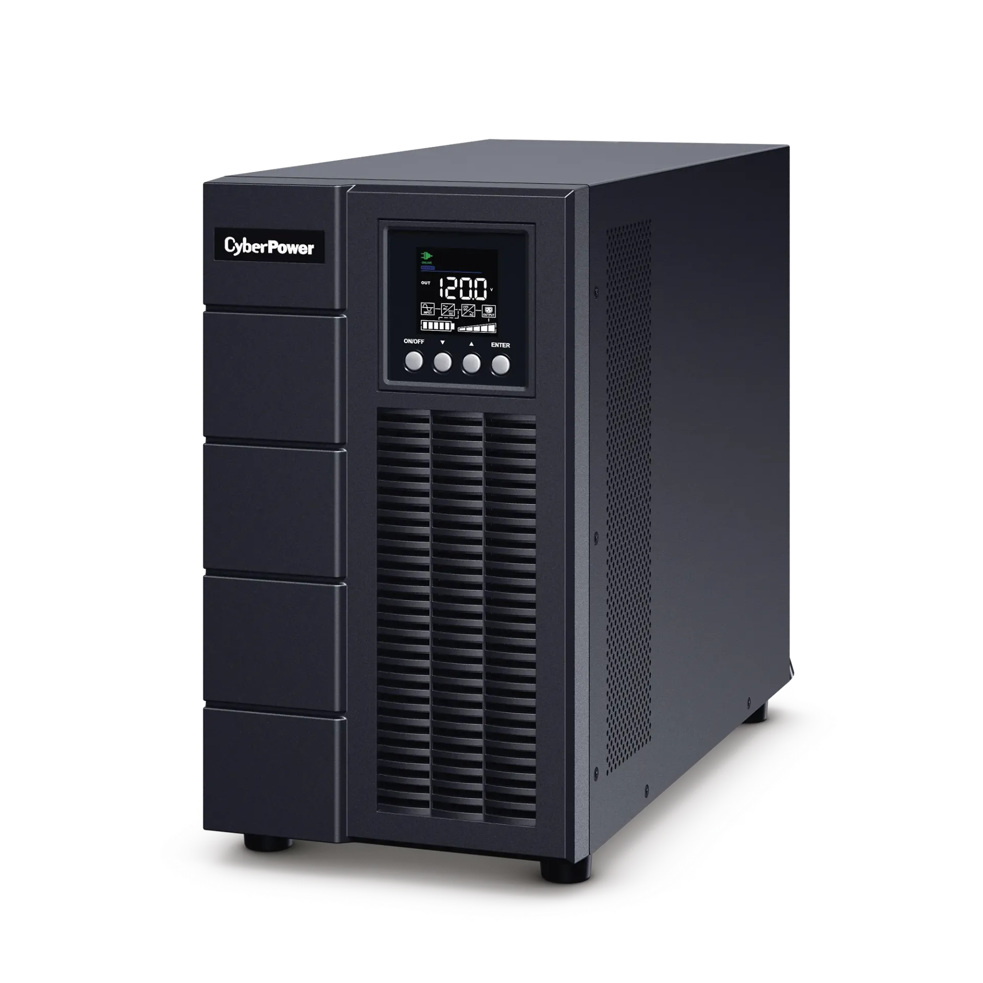 [OLS3000A] UPS de 3000 VA/2700 W, Online Doble Conversión, Entrada 120 Vca NEMA L5-30P, Onda Senoidal Pura, Tipo Torre, Con 4 Tomas NEMA 5-20R y 1 Block Hardwired